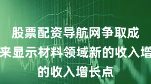 股票配资导航网争取成为未来显示材料领域新的收入增长点