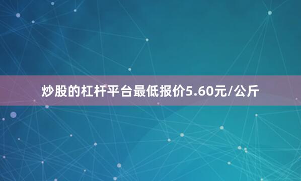 炒股的杠杆平台最低报价5.60元/公斤